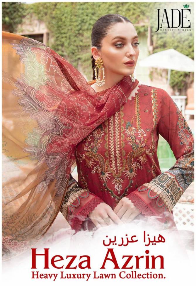 Jade Heza Azrin Fancy Wear Karchi Heavy Luxury Lawn Latest Dress Material